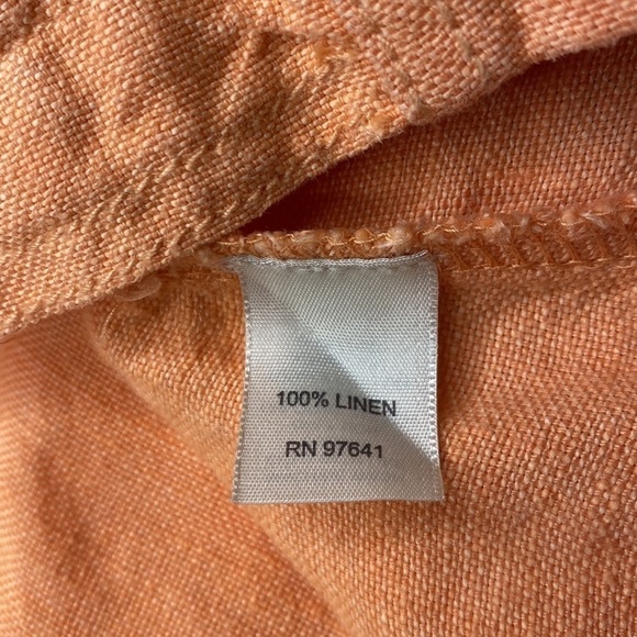 J.jill Linen Jacket Size Petite M - Peach Orange - Picture 4 of 14